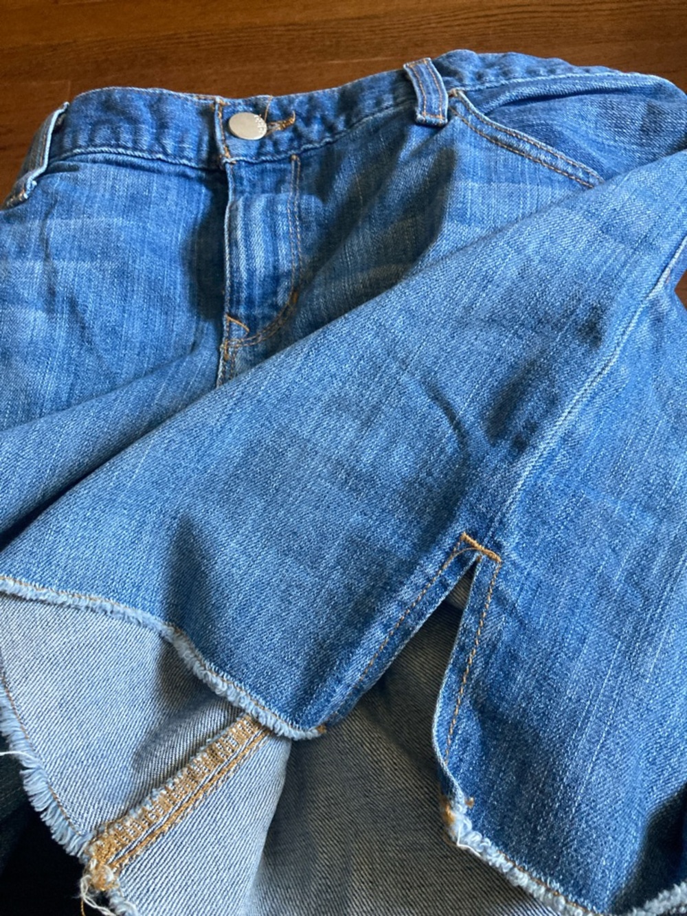 Blue Denim Jean Shorts - Classic Women's Jean Shorts - Picture 5 of 6
